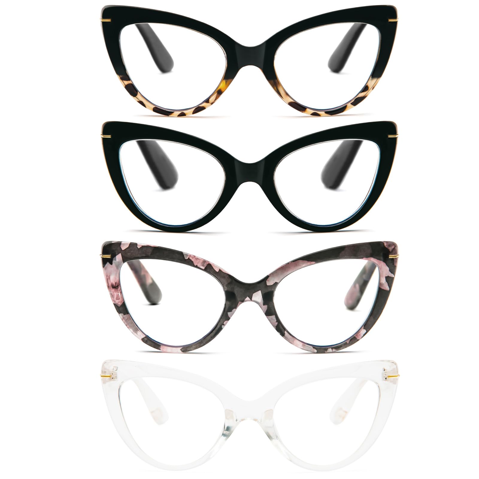 MMOWW Cat Eye Reading Glasses Fashion Cute Reader for Women