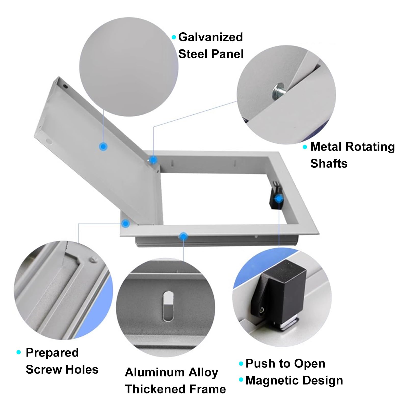 Porta di accesso per cartongesso, pannello di ispezione in metallo per condotti e fili elettrici, piastra di accesso a soffitto/parete