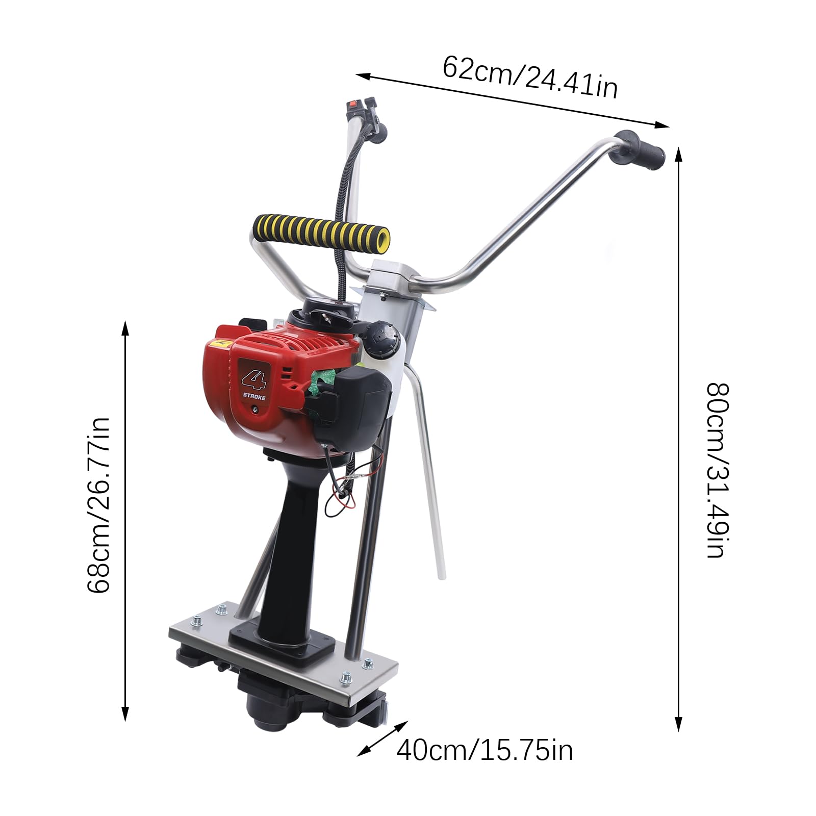 vibratore per calcestruzzo a 4 tempi, benzina e cemento, vibratore per calcestruzzo, 900 W, può essere utilizzato in cantieri, come case, tunnel e ponti per righelli da 3,2 a 16 piedi