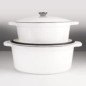 Berghoff 4-Piece Enameled Cast Iron Cookware Set, 5qt & 8qt Oval Dutch Ovens