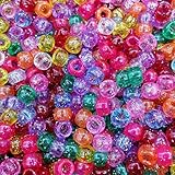 Lote de 500 Cuentas de Poni con Purpurina acrílica de Colores Surtidos, Venta al por Mayor, Conjunto de joyería - predeterminado