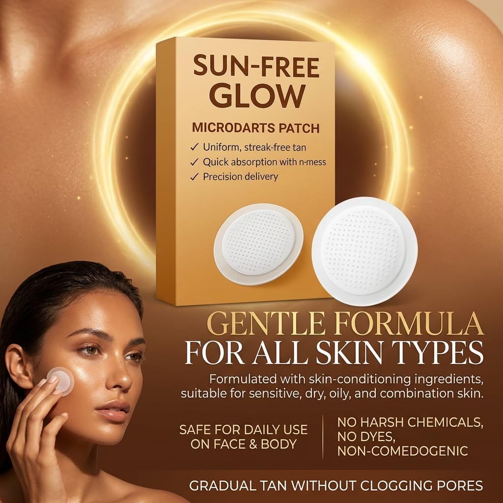 Patchs autobronzants à micro-aiguilles Pure-vlab Sun-Free Glow, Patchs de soin à micro-aiguilles Pure-vlab Moon Rind, Pa-tchs autobronzants Celestvéra, Teint naturel, Bronzage (2box)