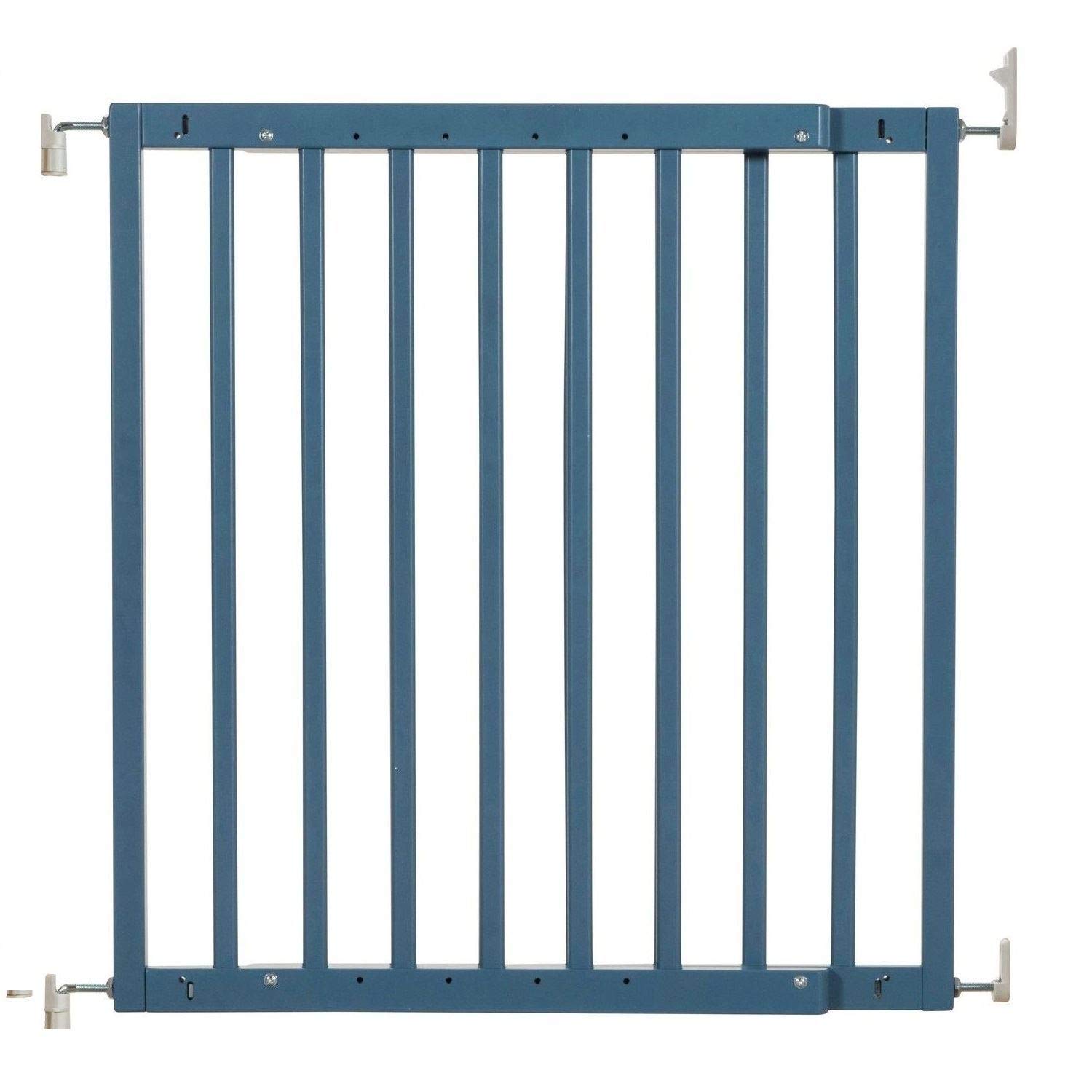 Safetots Top of The Stairs Screw Fitted Stair Gate, Azure Blue Wooden, 63.5cm - 105.5cm, Wood Baby Gate, Screw Fit Safety Barrier, Stylish and Practical Safety Gate