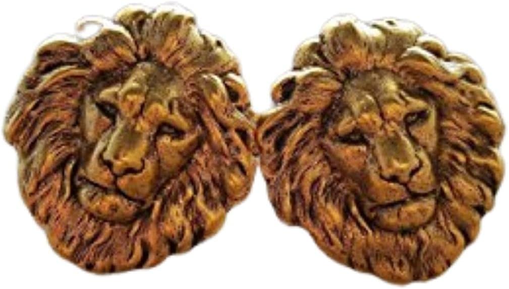 Handmade Oxidized Gold Lion Cuff Links
