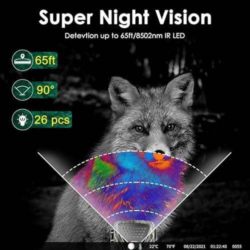 MAXDONE Wildkamera mit Bewegungsmelder Nachtsicht 4K Wildkamera Testsieger Jagd 0,1s Auslöser Wildtierkamera 120° Erfassungswinkel Infrarot Nachtsichtkamera Outdoor Testsieger IP66 Wasserdicht