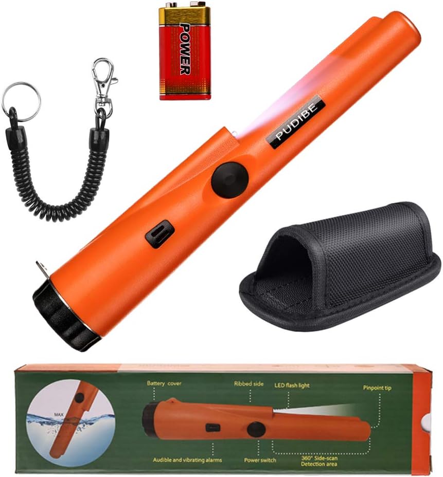 Pinpoint Metal Detector Pinpointer - 360°Search Treasure Pinpointing Finder Probe Belt Holster for Adults and Kids