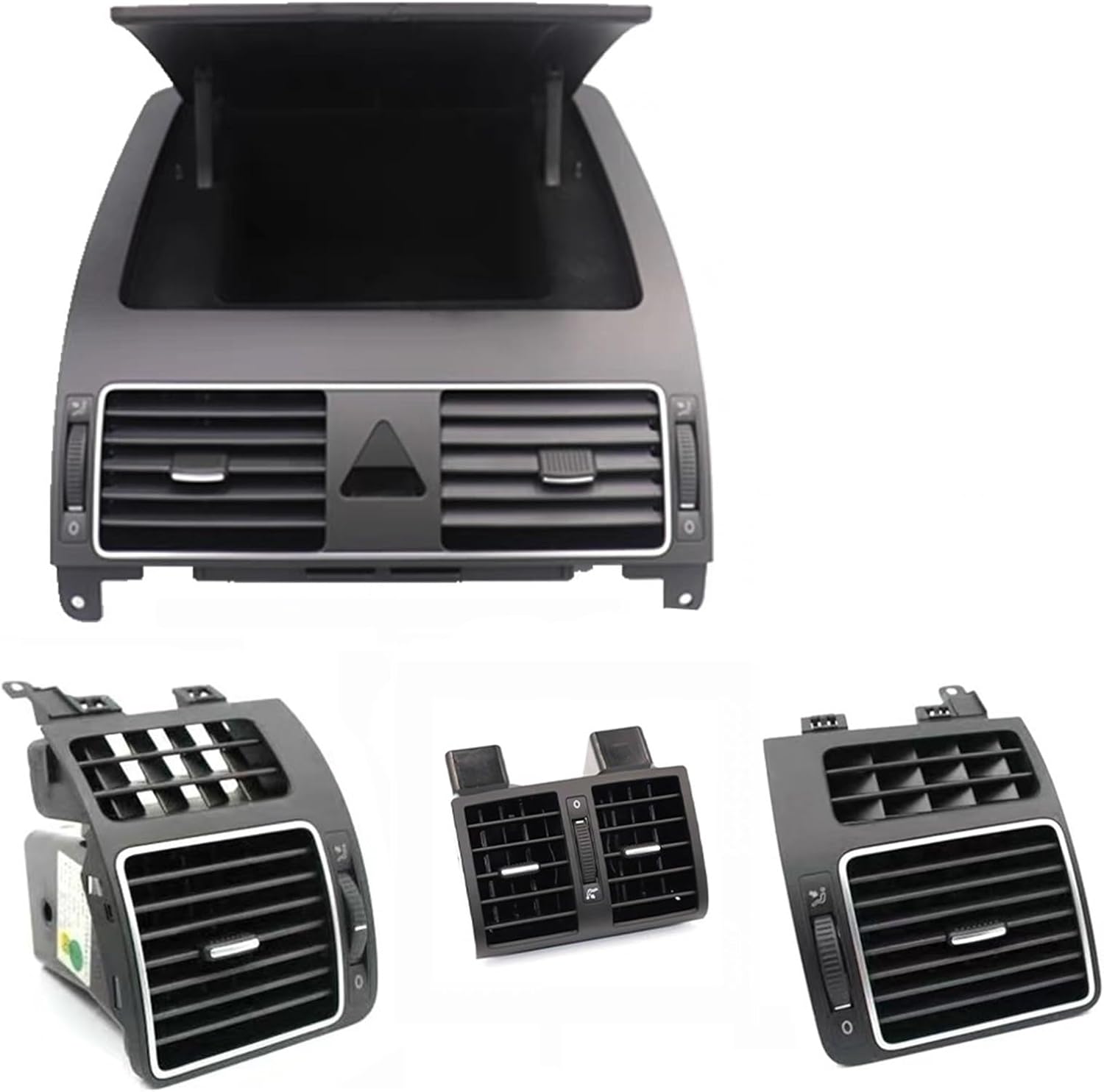 1TD819203A 1TD819728C Compatible with VW Caddy Touran 2004-2016 Front Rear Left Right Centre Chrome Console AC Air Conditioning Outlet Vent(A Set 4 pcs)