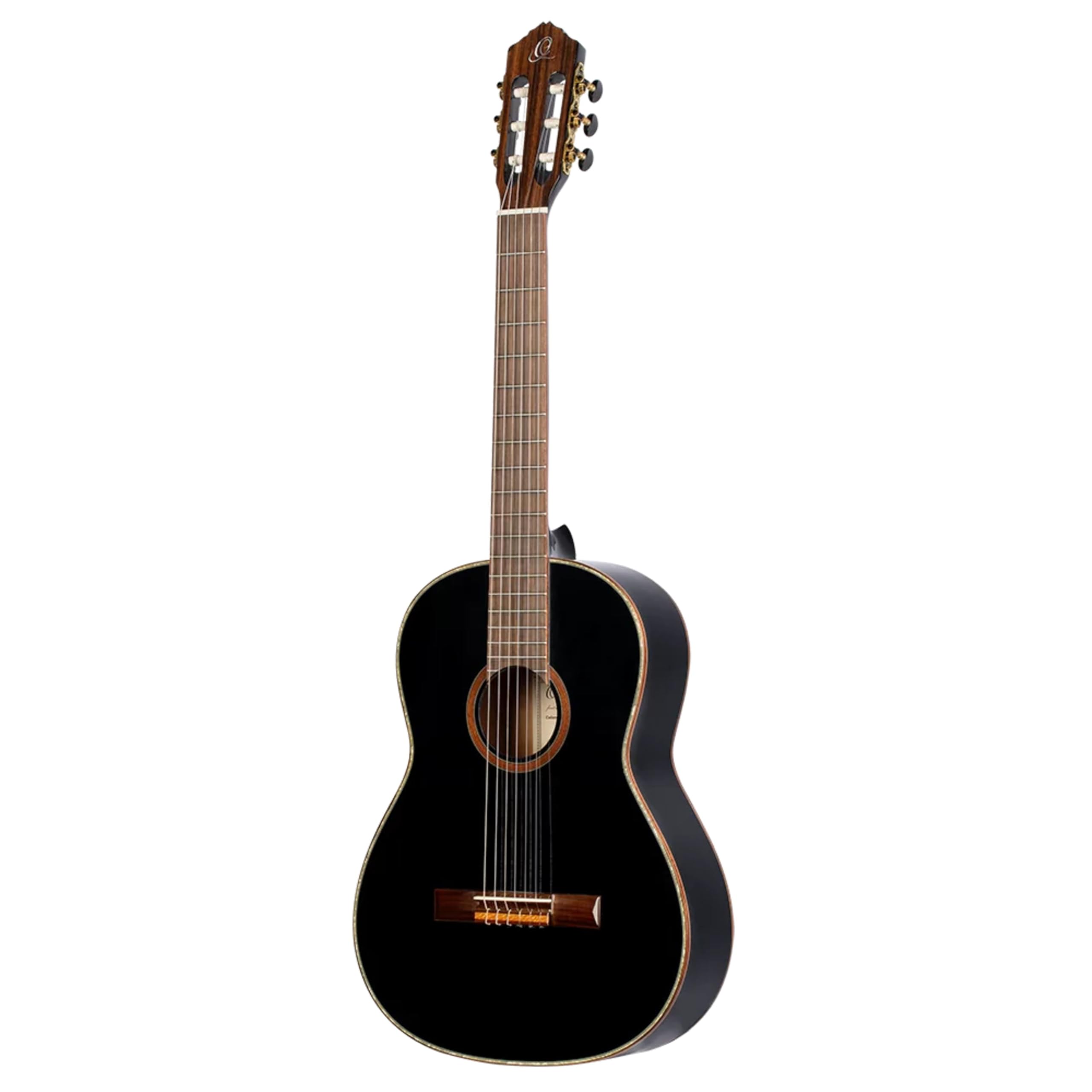 Ortega Guitars Chitarra Concerto Nera Misura Standard - Serie Family - include Gig Bag - mogano/top in abete (R221BK)