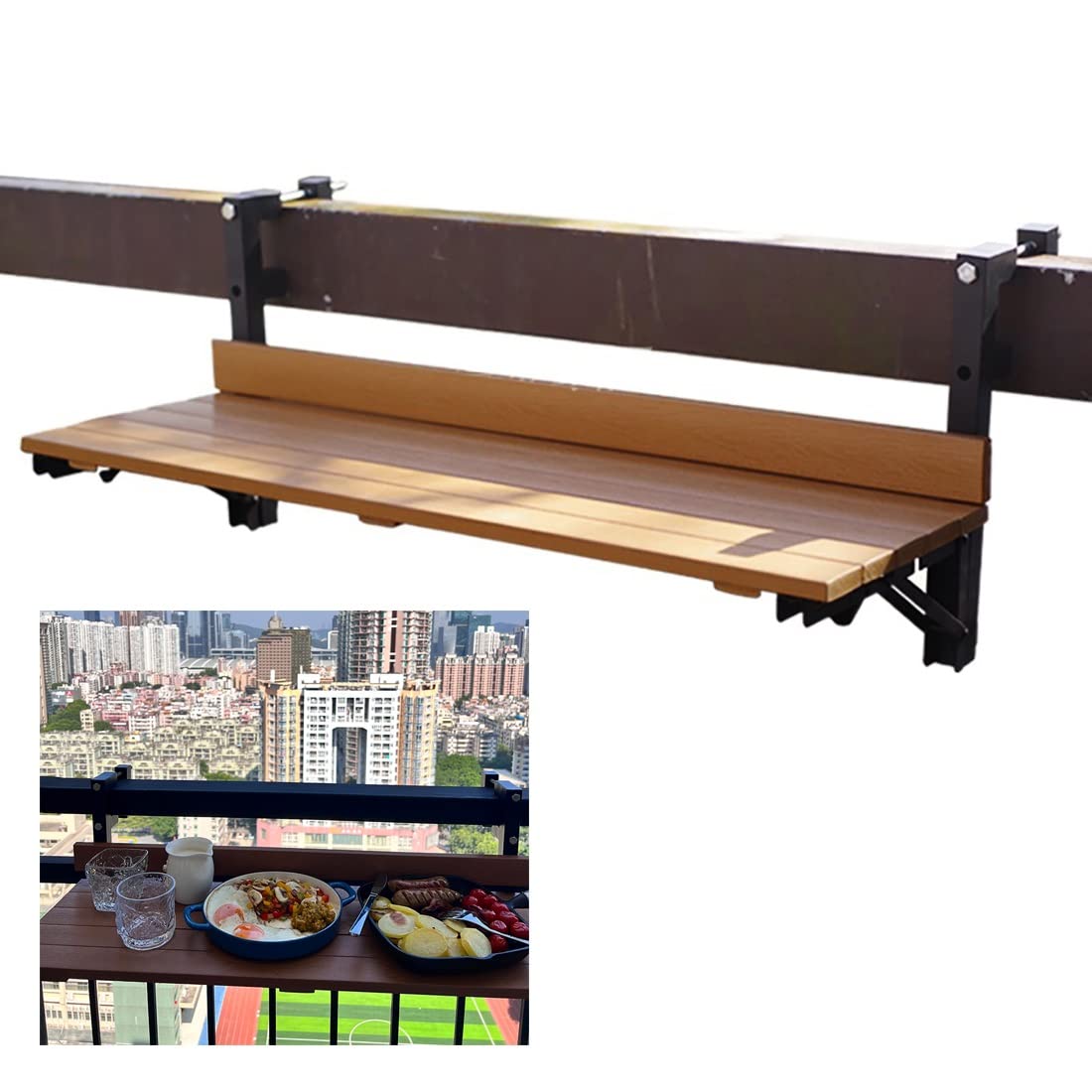 Table d'appoint pliante d'extérieur au design épuré pour balcon et patio