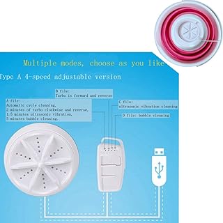 CALANDIS™ Mini Folding Clothes Washing Machine Washer USB Powered Pink_4 Gear - Washing Machines