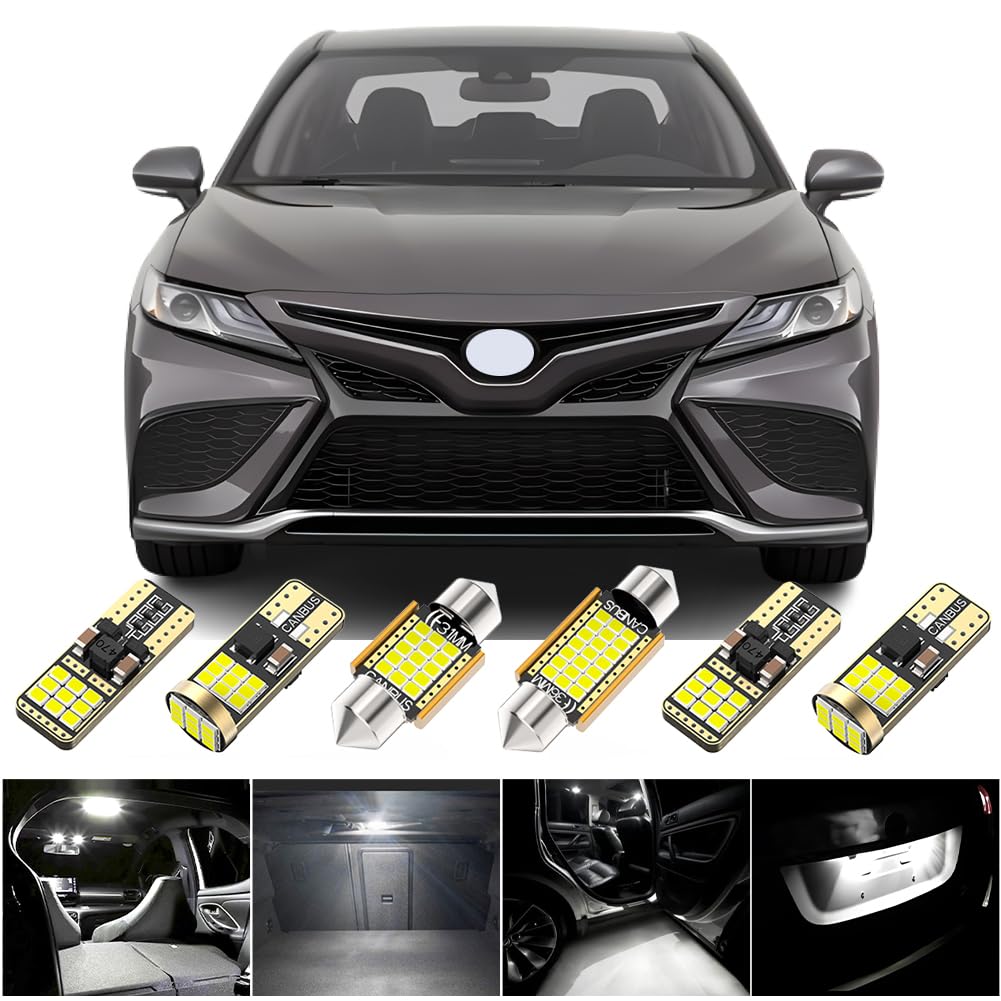 BMT xms LED Interior Light Kit 6000K Bright White Replacement for 2012-2023 Toyota Camry Interior Car Lights, 12 Pieces