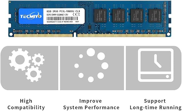 DDR3 16Go RAM ddr3 (2x8Go) PC3-10600 1333MHz DDR3 UDIMM Non-ECC 1.5V CL9 2Rx8 Dual Rank 240 Pin Mémoire RAM Module - 4