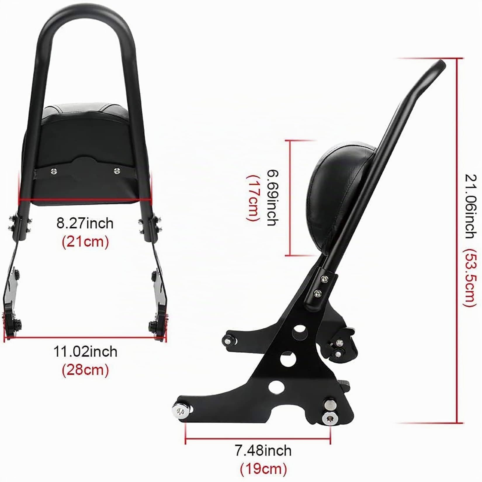 Schienale per Moto,PSLER Schienale Passeggero Sissy Bar per Harley Sportster XL883 XLH883 XL1200 XLH1200 2004-2023 e per XL1200C XL1200S 1996-2000