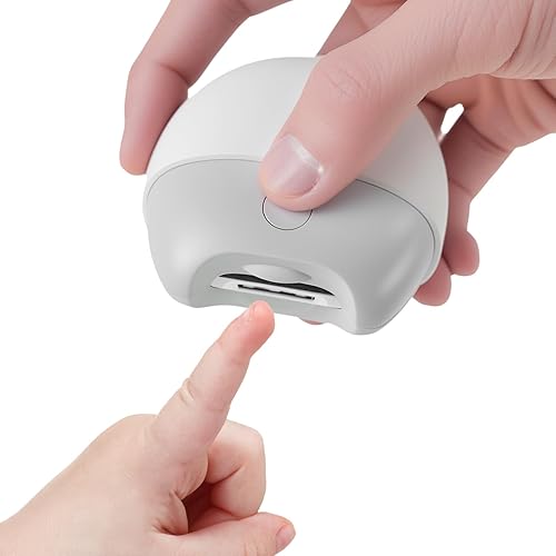 Miniatura 2 de Cortaúñas eléctrico con carga USB, almacenamiento de virutas de uñas, 2 niveles de velocidad para bebés, personas mayores y adultos (blanco