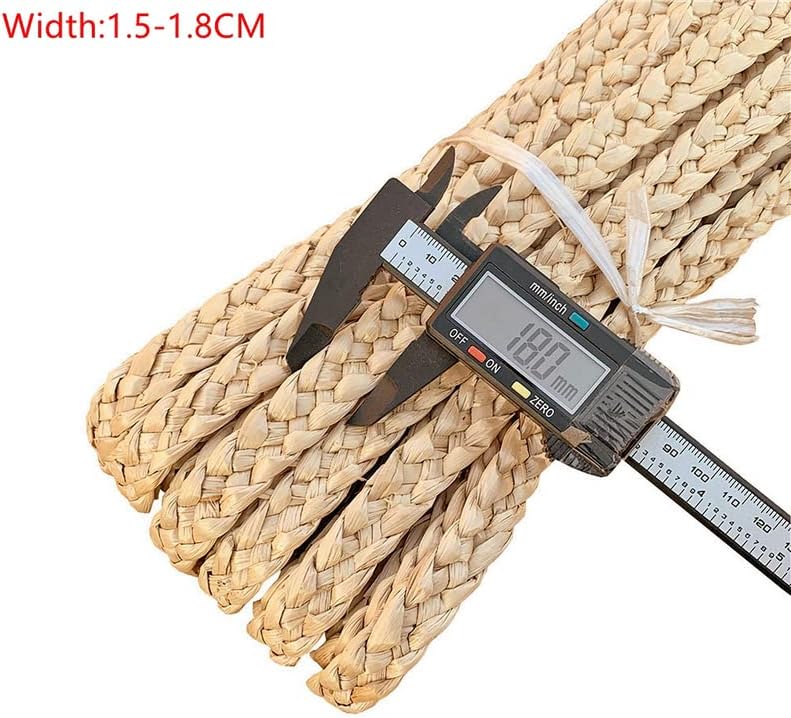 VIGAN 45 Meters Natural Typha Plant Straw Grass Rope Handmade Straw Rattan Braids DIY Crafts Material Home Chair Basket Table Decor (Width 1.5-1.8CM)