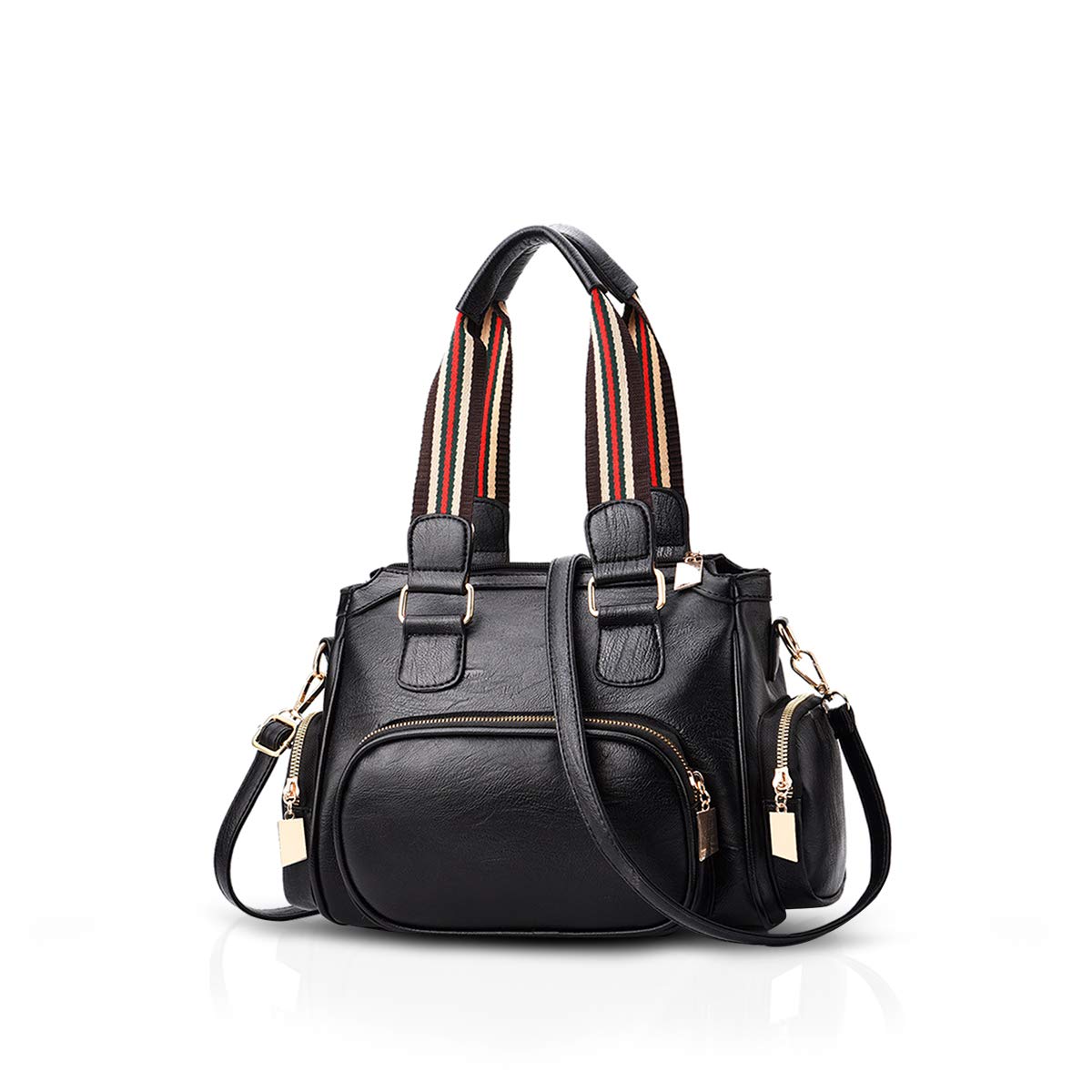 WolFum Nuove borse a mano da donna e borsa a tracolla Borsa a tracolla in morbida pelle con tasche multiple Raddoppia il comfort
