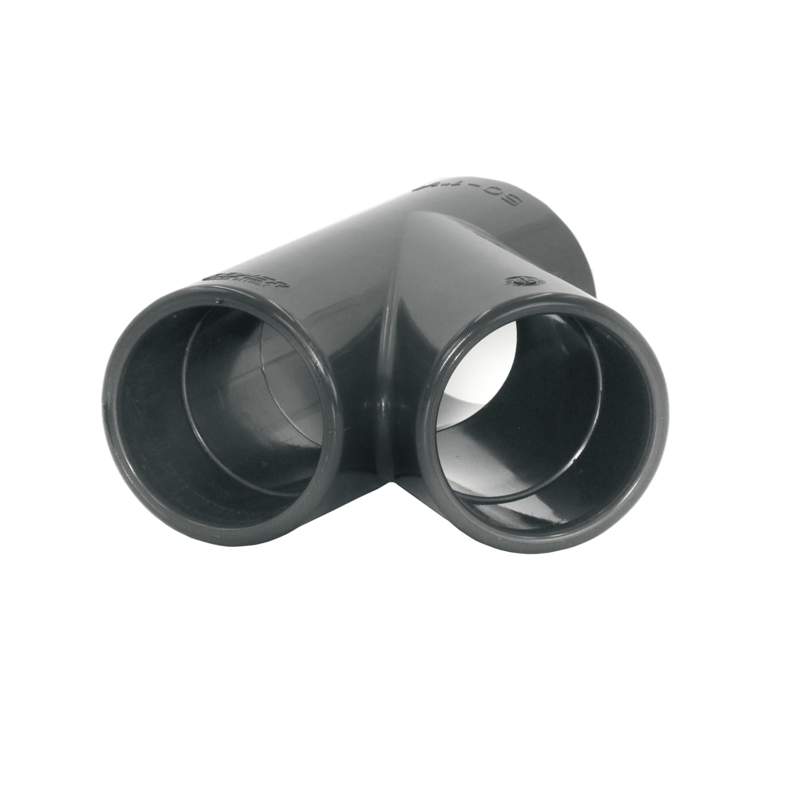 HAF® 1 x PVC Fittings T pieza 45° con 3 manguitos adhesivos de 50 mm – Conector de PVC gris para tuberías, conexiones de tuberías, tuberías de piscina UVM. | Calidad: fabricado en Europa – Cantidad: 1