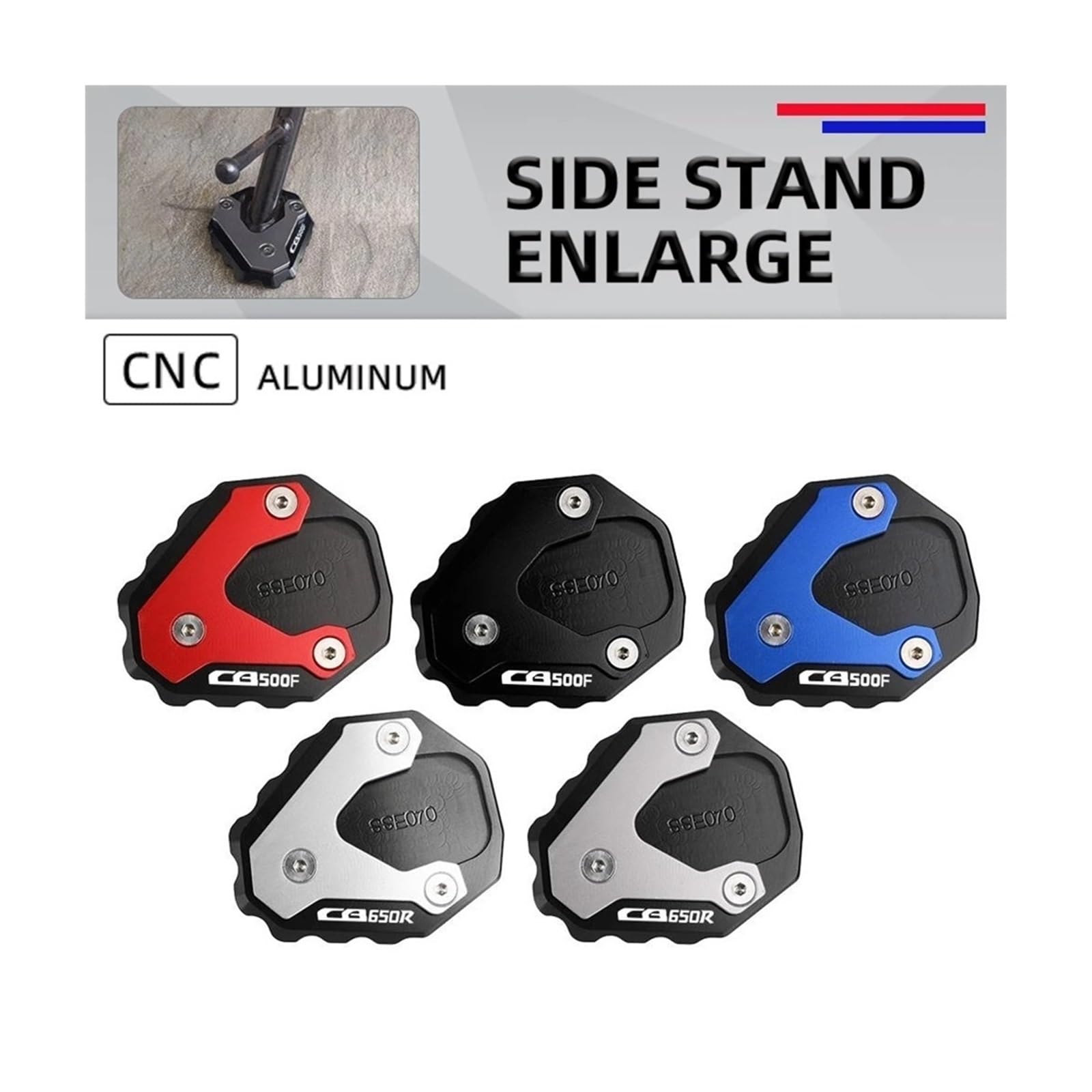 Béquille Latérale Rallonge Pour Honda CB125R 2018-2021 – Support élargi En Aluminium, Couleur Grise