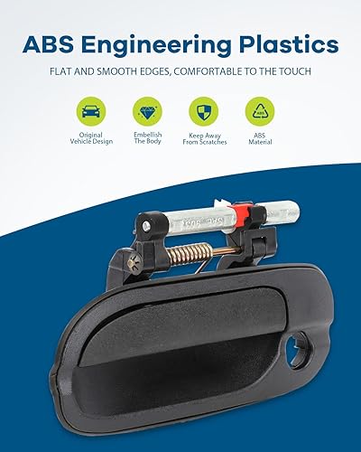 Miniatura 5 de LUJUNTEC Manija de puerta exterior, manija de puerta delantera, lado izquierdo, repuesto para Nissan 2000-2006 para Sentra, 1 manija negra con