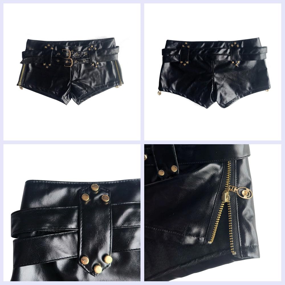 Sexy leren shorts met hoge glans en geen geur