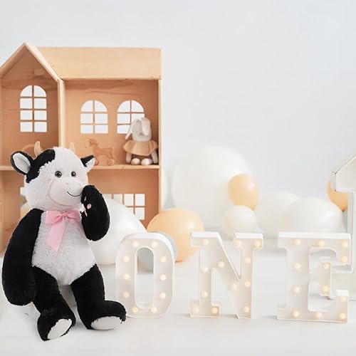 Miniatura 3 de MaoGoLan Animal de peluche de vaca, juguete grande y esponjoso de San Valentín para Girlriend, 24 pulgadas, patas largas para jugar al escondite,