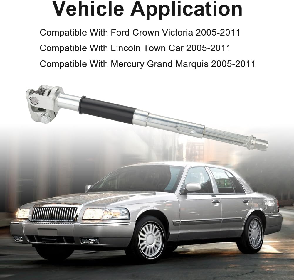 Upper Intermediate Steering Shaft Column Compatible with 2005-2011 Ford Crown Victoria Lincoln Town Car Mercury Grand Marquis Replacement for 425-363 425363 5W1Z3B676AB