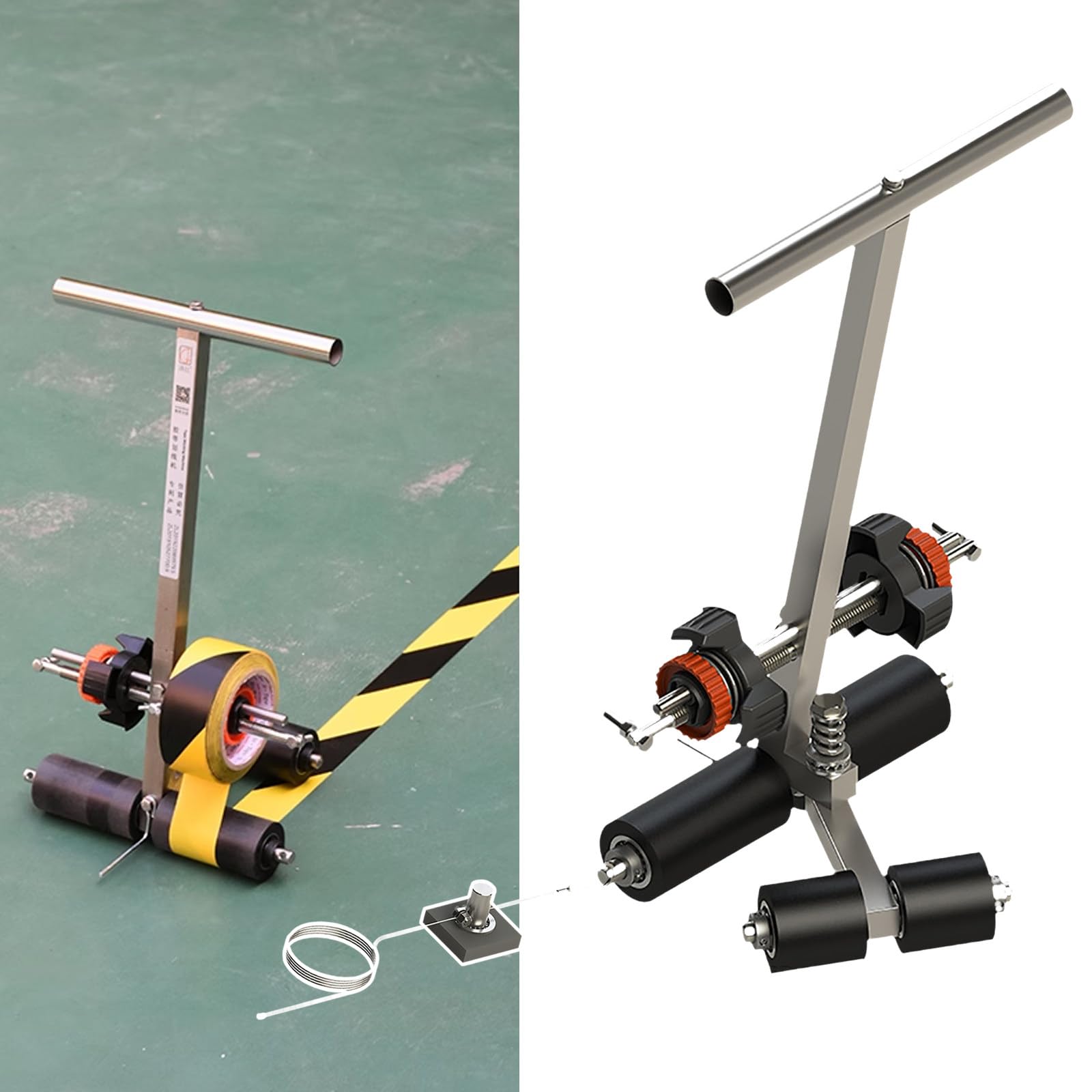 UMJIGF Basketball Court Marking Kit Court Line Tape Machine Paint Tape Applicator Used for Floor Markings Such As Tiles Concrete Asphalt etc Draw The Iines and Circles You Want,45cm