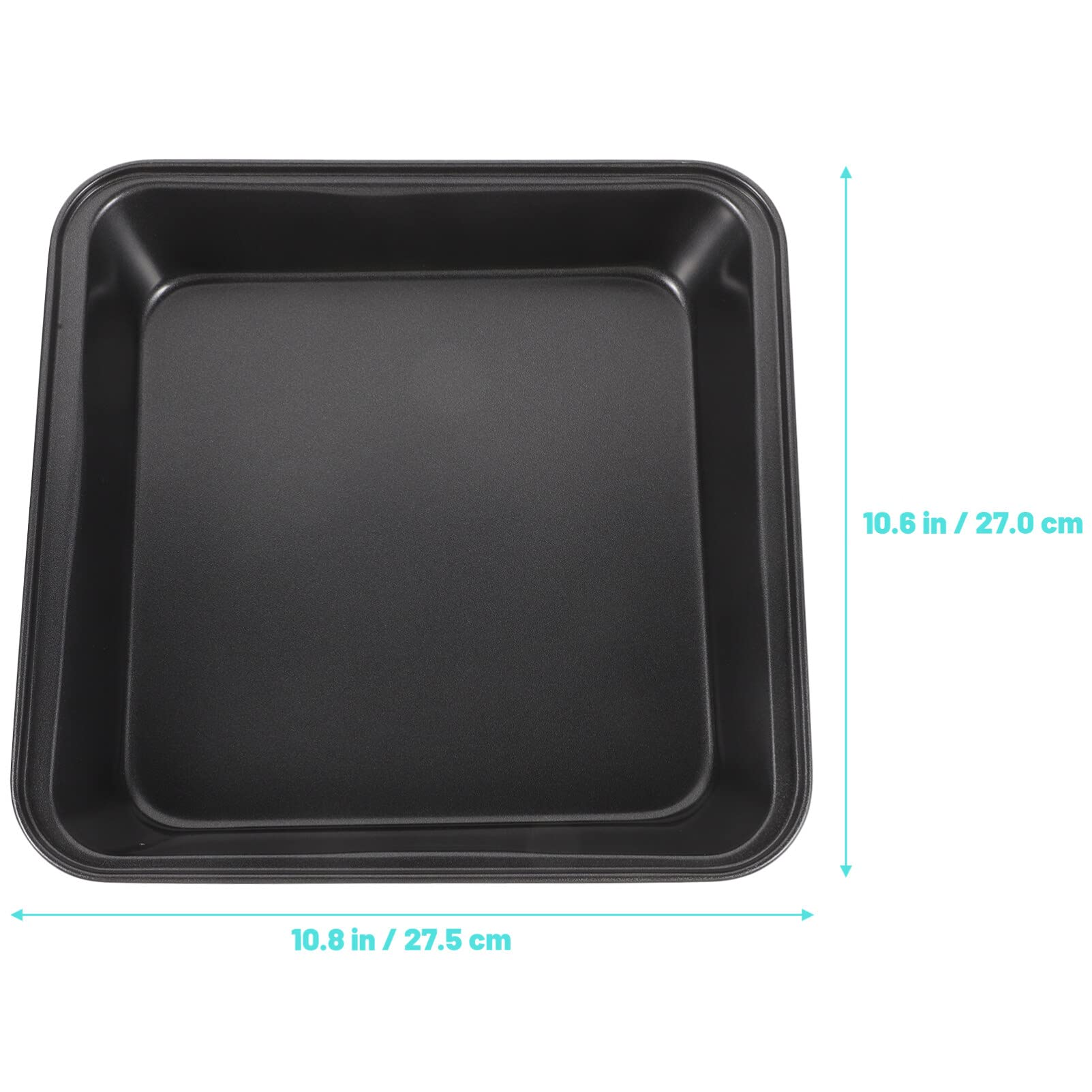 Plaque de cuisson carrée en acier carbone anti-adhésif pour la maison et le restaurant Noir 27,5 x 27 cm