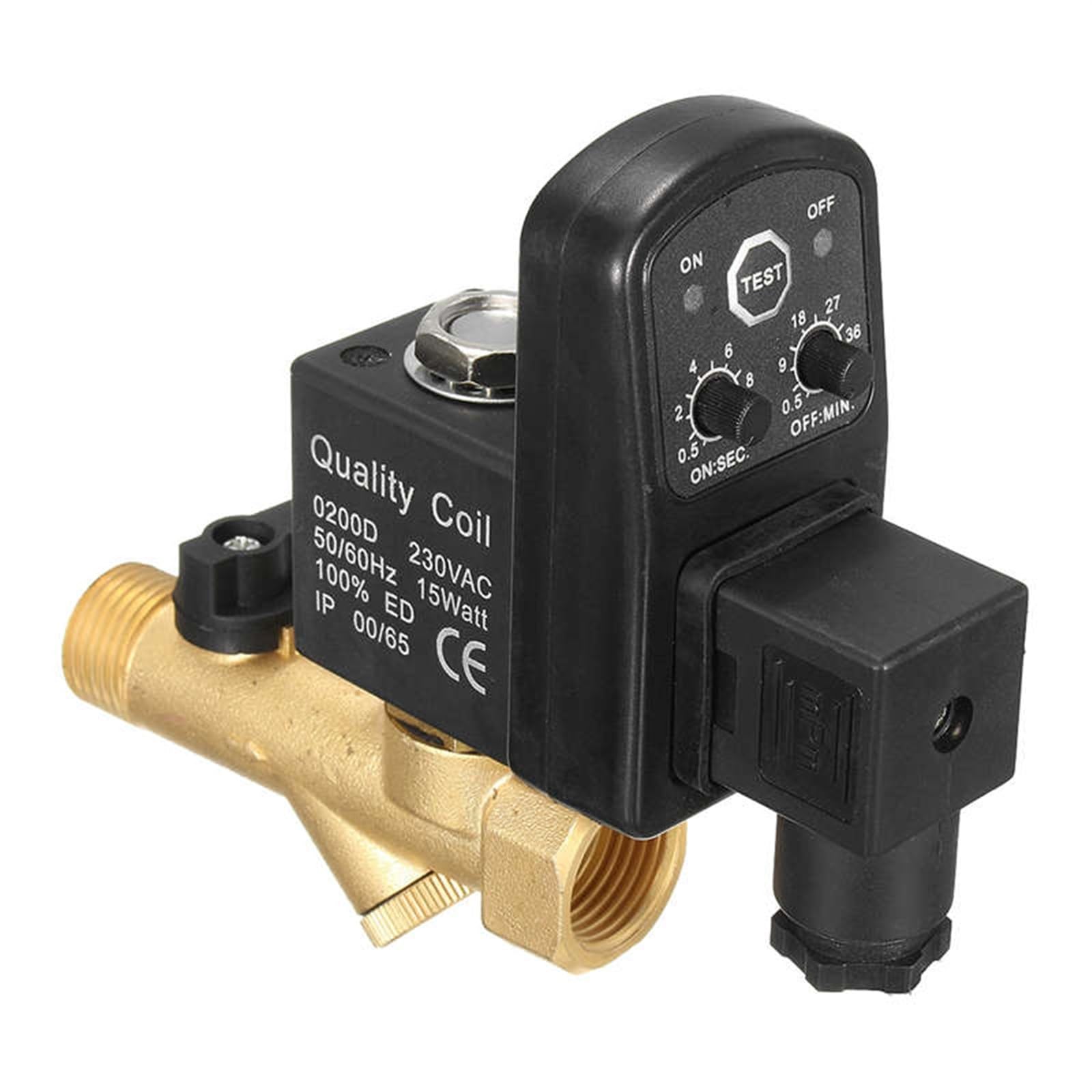 Compresor de 1/2 '', Drenaje automático condensado, válvula temporizadora Digital, solenoide DC24V AC110V o AC220V EDV-15T(AC110V)