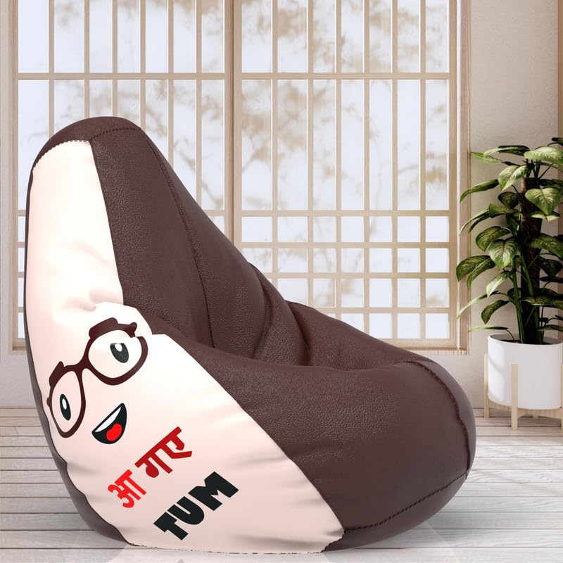 Biggie Bean Bag Cover 6XL- Official: Jack & Mayers Bean Bags - Max User Height : 6-6.5 Ft. - Weight : 99-110 Kgs(Model: Aa Gaye Tum - Brown Cream)-image-35
