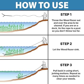 Jenlis Weed Razer Pro - Aquatic Weed Cutter for Lakes, Ponds & Beaches