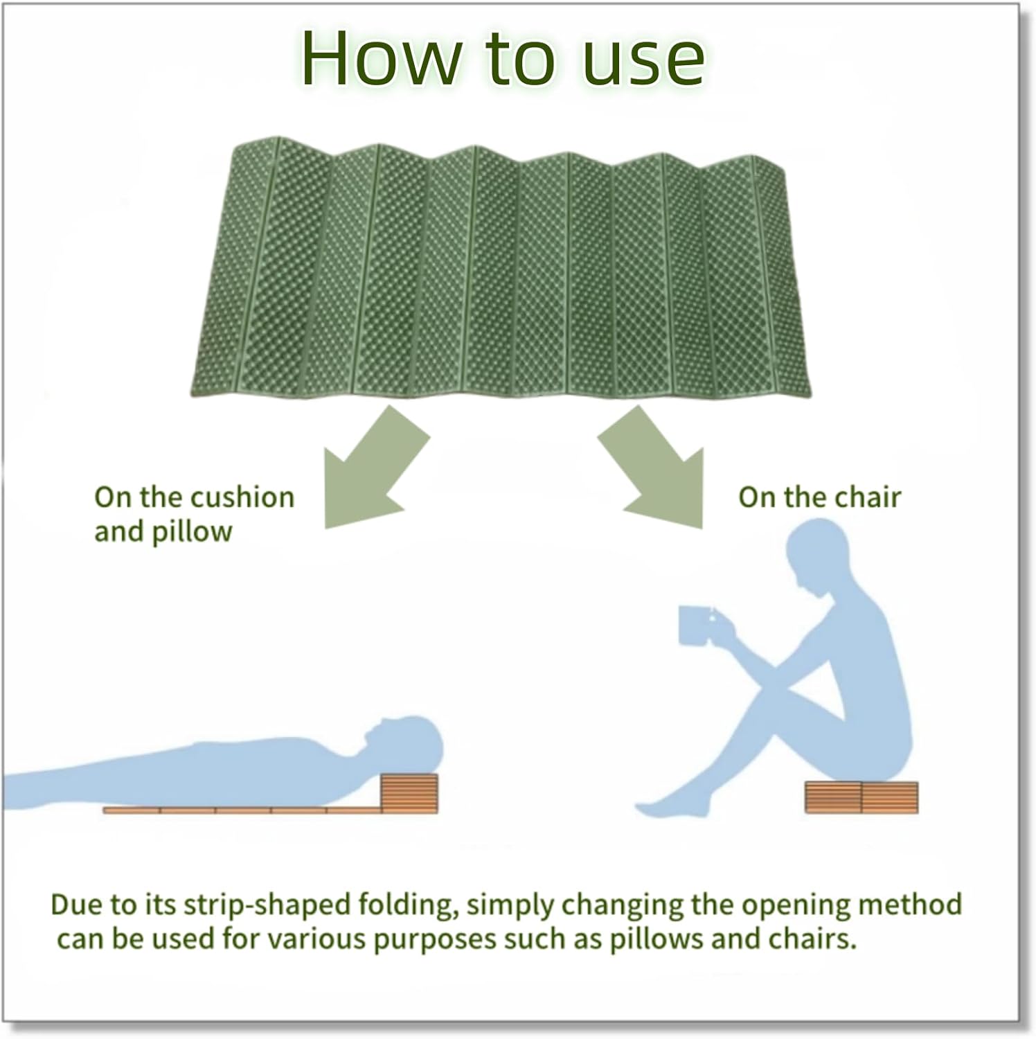 Camping Mattress, Foam Camping Sleeping Mat, Foldable Closed Cell Foam Mat, Waterproof Outdoor Sleeping Mat, 72"x23"x0.78"