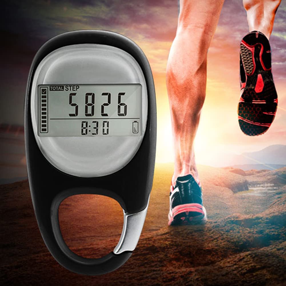 ThreeH Contapassi Digitale per Camminare Pedometro 3D con Clip Passi Distanza Calorie Memoria Esercizio Fitness Activity Tracker per Anziani Bambini