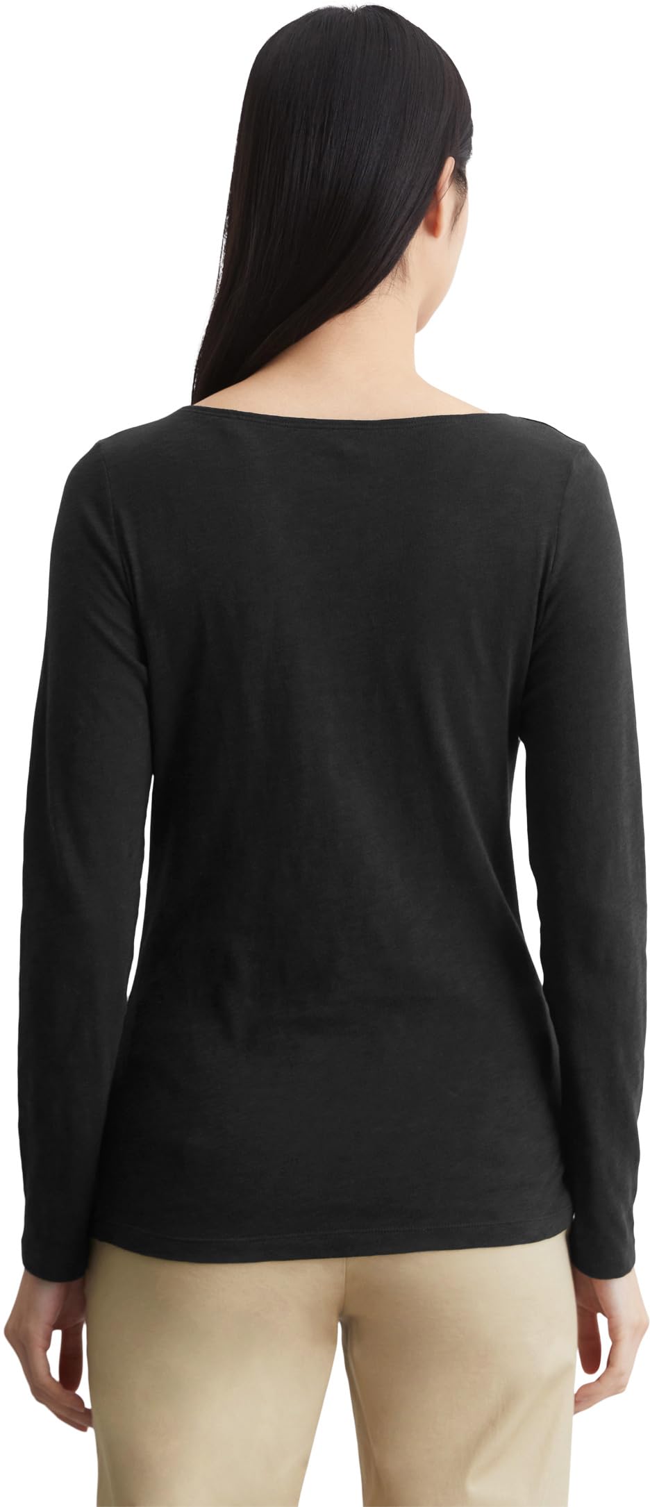Marc O'Polo Damen Langarmshirt aus Bio-Baumwolle Unterziehshirt, Schwarz (Black), XXL – Ansicht 3