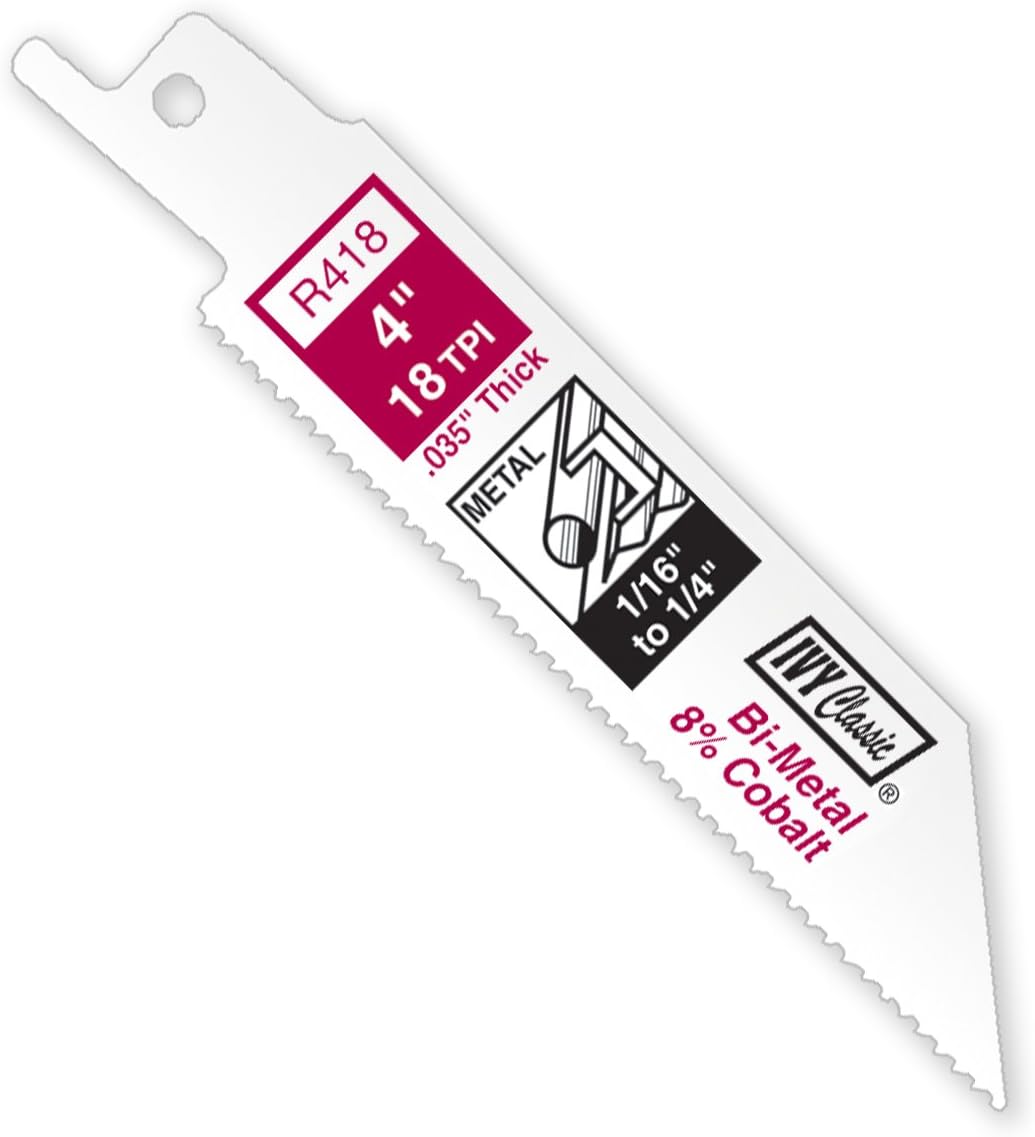 IVY Classic 28352 4 in. 18 TPI Bi-Metal Reciprocating Saw Blade, Cuts Metal (50-Pack)