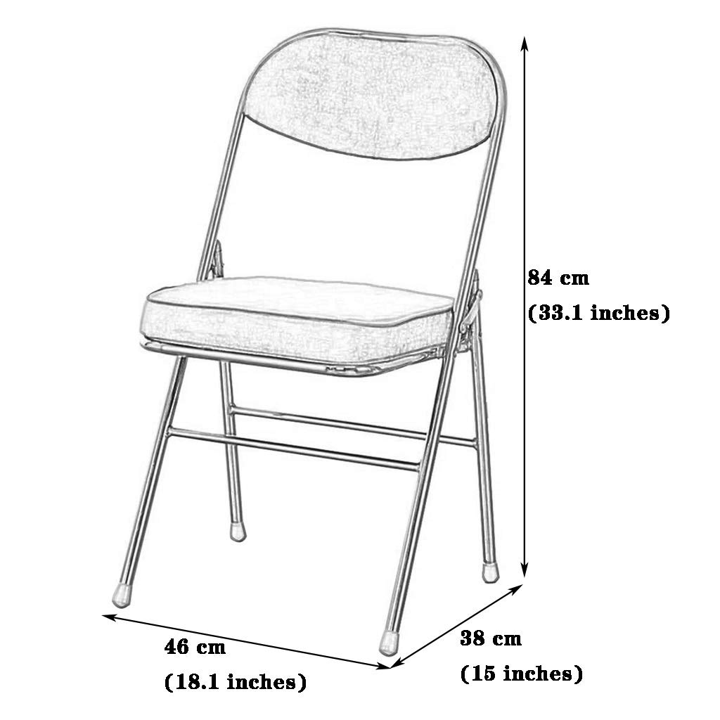 Chaise pliante d'intérieur de luxe – Chaise épaisse avec dossier en flanelle avec coussin pour restaurant et salon – Chaise de visiteur portable et confortable – Charge maximale de 150 kg