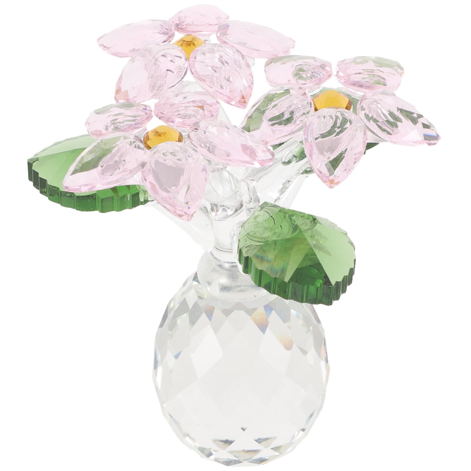 STOBOK Florero De Vidrio Modelo De Flores De Cristal Flor Soplada a Mano Coleccionable Jarrón Decoración Artesanal De Cristal Adorno para El Hogar Familiar Flor De Cristal