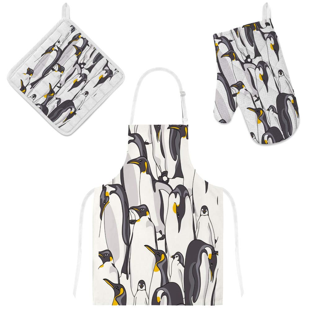 Tablier de cuisine pingouin imperméable et réglable pour des moments de partage en famille