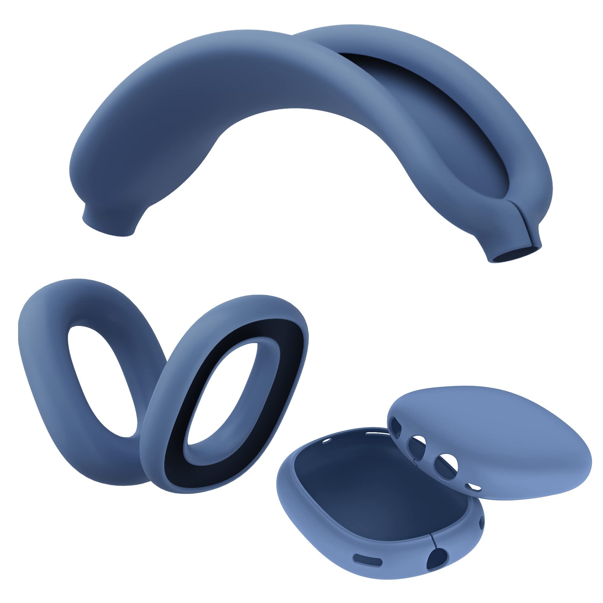 TUCANA Silicon Cases for AirPods Max - Overhead + Earcup + Ear Pad Cover (Blue)