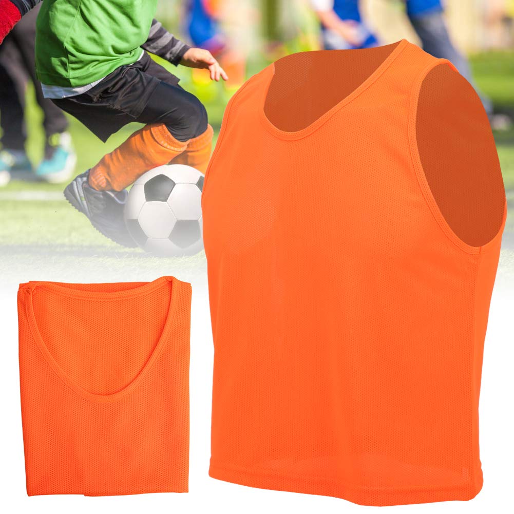 12PCS Scrimmage Team Practice Vests, Breathable Nylon Small Mesh Jerseys, Football Training Vest for Kids, Orange, One Size 12PCS Scrimmage Team Practice Vests, Breathable Nylon Small Mesh Jerseys, Football Training Vest for Kids, Orange, One Size