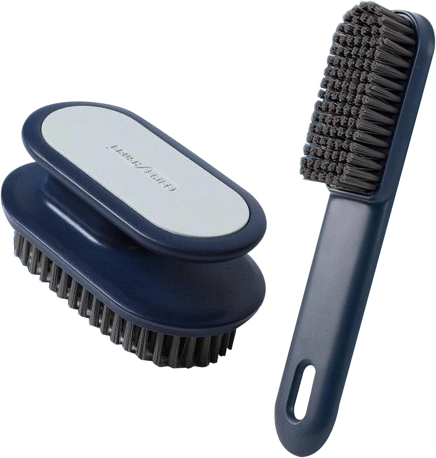 Ganganmax Household Cleaning Scrub Brush Soft Bristle Laundry Brush Shoe Stain Remover Brushes Cleaning Supplies Set Comfort Grip Nylon Brushes for Fabric Clothes Carpet Floor Pack of 2 (Blue)