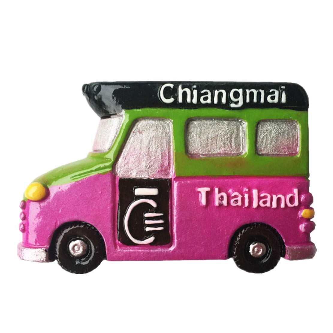 Weekino Souvenir Fridge Magnet Chiang Mai Taxi Thailand 3D Resin Handmade Craft Tourist Travel City Souvenir Collection Letter Refrigerator Sticker