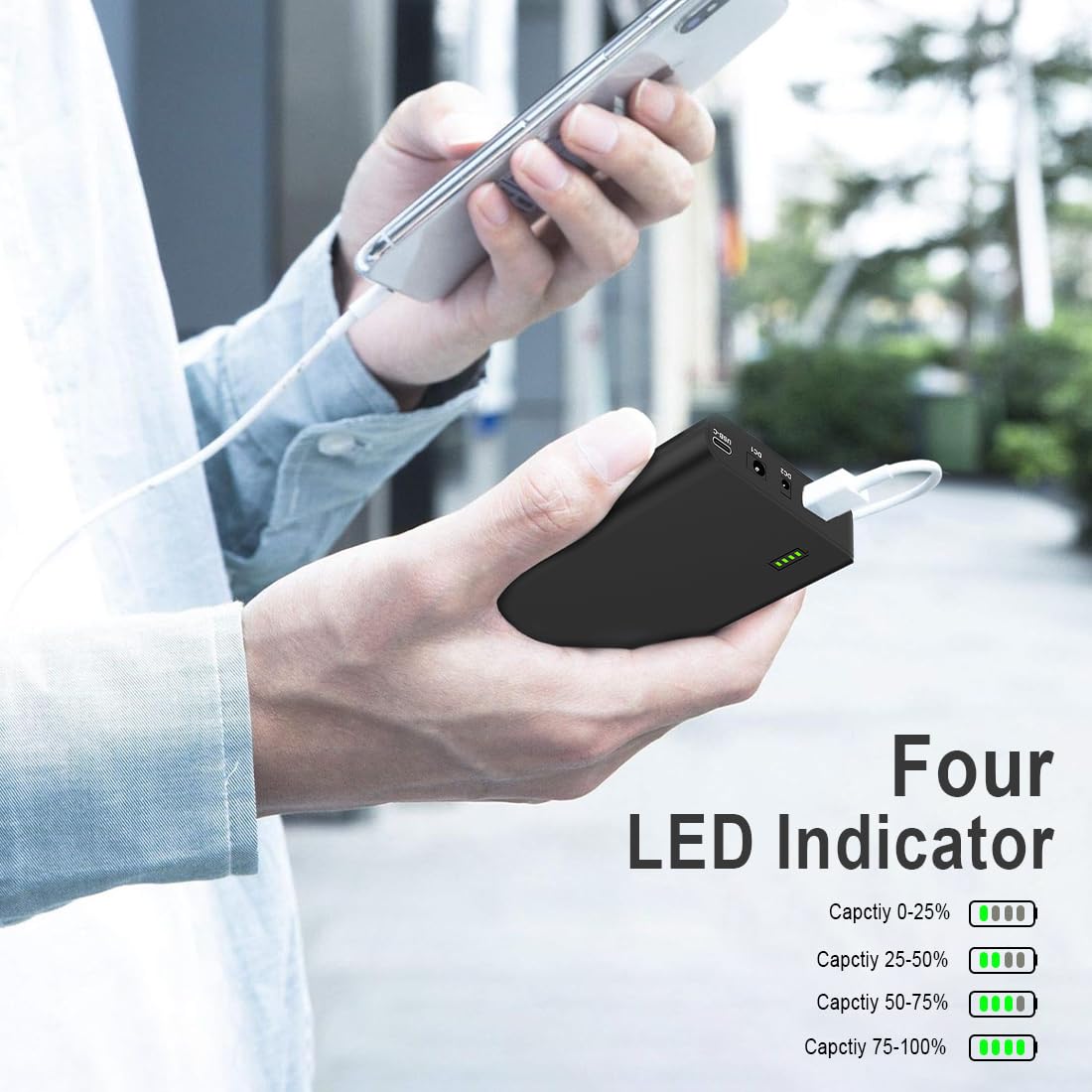 TalentCell Lithium-Ionen-Akku-Pack NB7102, wiederaufladbar, 17500 mAh, 64.75 Wh, Li-Ion-Powerbank mit DC 24/19/5 V und USB-C 5/9/12/15/20 V Ausgang für Laptop, Notebook, Kamera und mehr, Schwarz