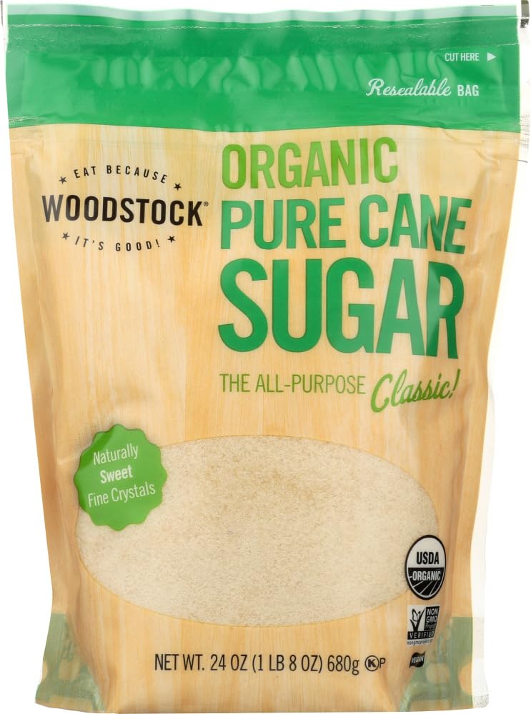 Woodstock Sugar, Organic, Pure Cane, Granulated, 24-Ounce (Pack of 6)