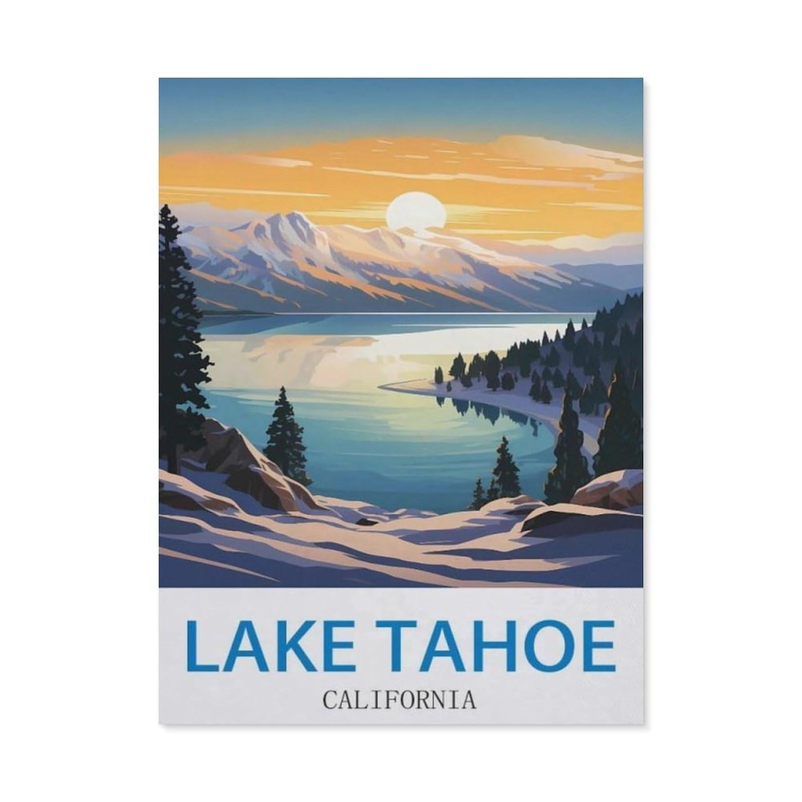 BEAYODKP Diamond Painting，Lake Tahoe California，Diamond Painting Art Embroidery Cross Stitch Pictures Gift Wall Decoration（50 x 60 cm/19.68 x 23.62 inches）-CO70