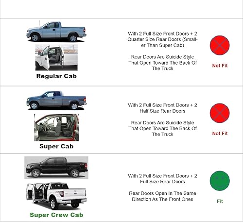 Miniatura 7 de UERST Viseras deflectoras de ventana lateral compatibles con F-150 Supercrew Cab 2015 2016 2017 2018 2019 2020