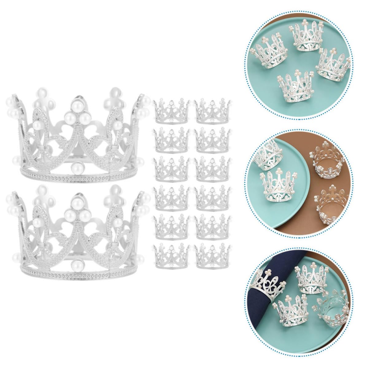 12 Pezzi Anelli Portatovaglioli Corona in Lega di Zinco, Argento | Decorazione Tavola per Cena e Incontri Informali, Centrotavola Portatile, Stile Delicato e Bello