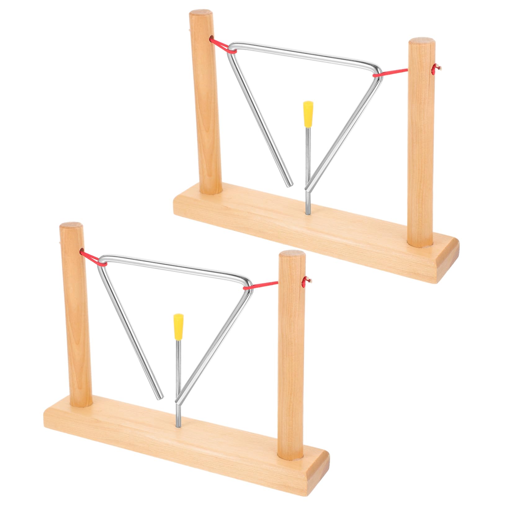 FRCOLOR Triangel Schlaginstrument Satz für Kinder mit Holzständer und Schlägel Metall Dreiecksglocke Handliche Handpercussion für Anfänger und Musikunterricht