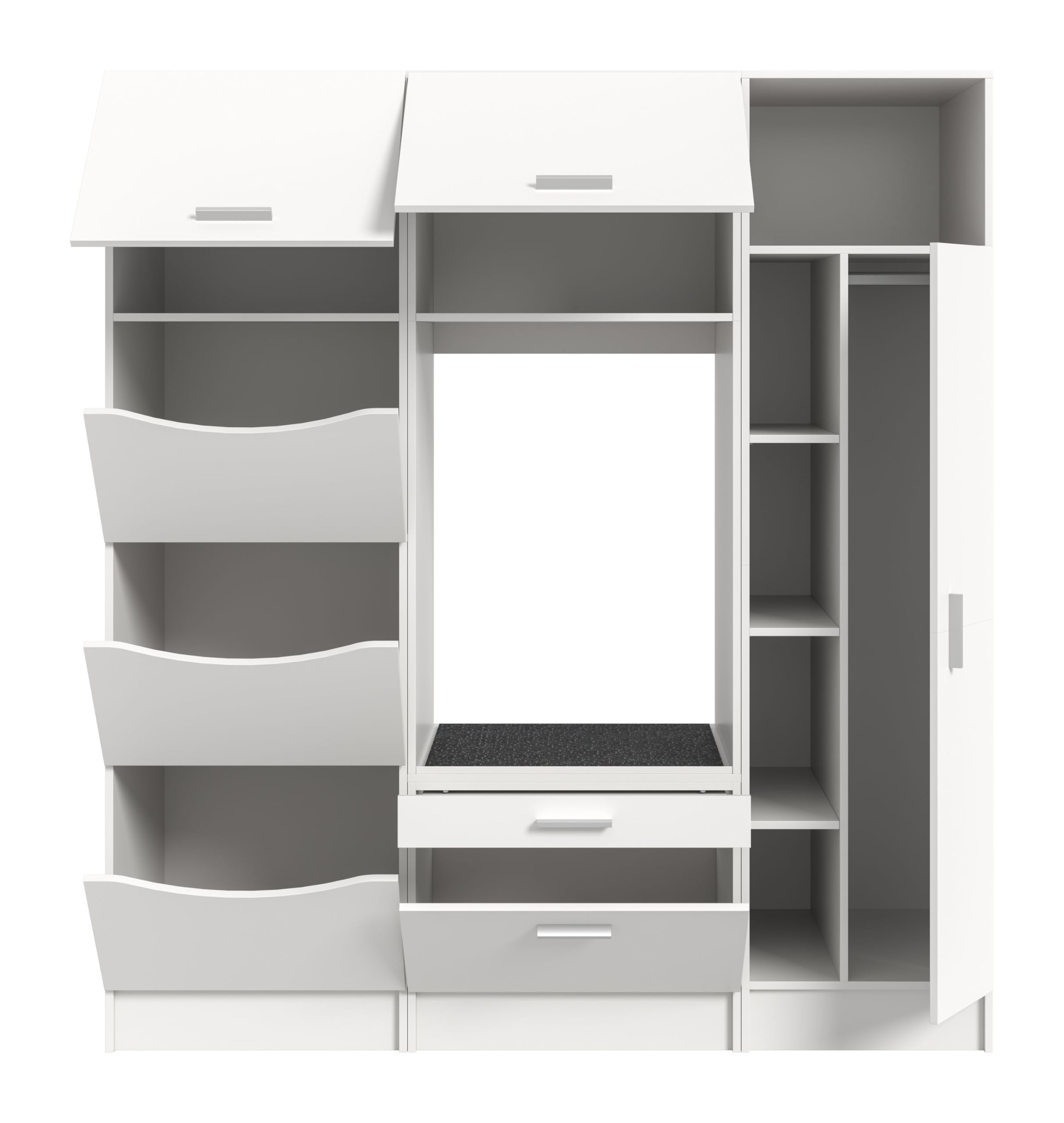 Homes & Jones Waschmaschinenschrank 3-TLG. Set weiß Hauswirtschaftsraum | WASCHMASCHINEN Set 3 tlg. BxHxT 176x195x68 cm in weiß – Wäscheschrank, Waschmaschinenschrank & Universalschrank