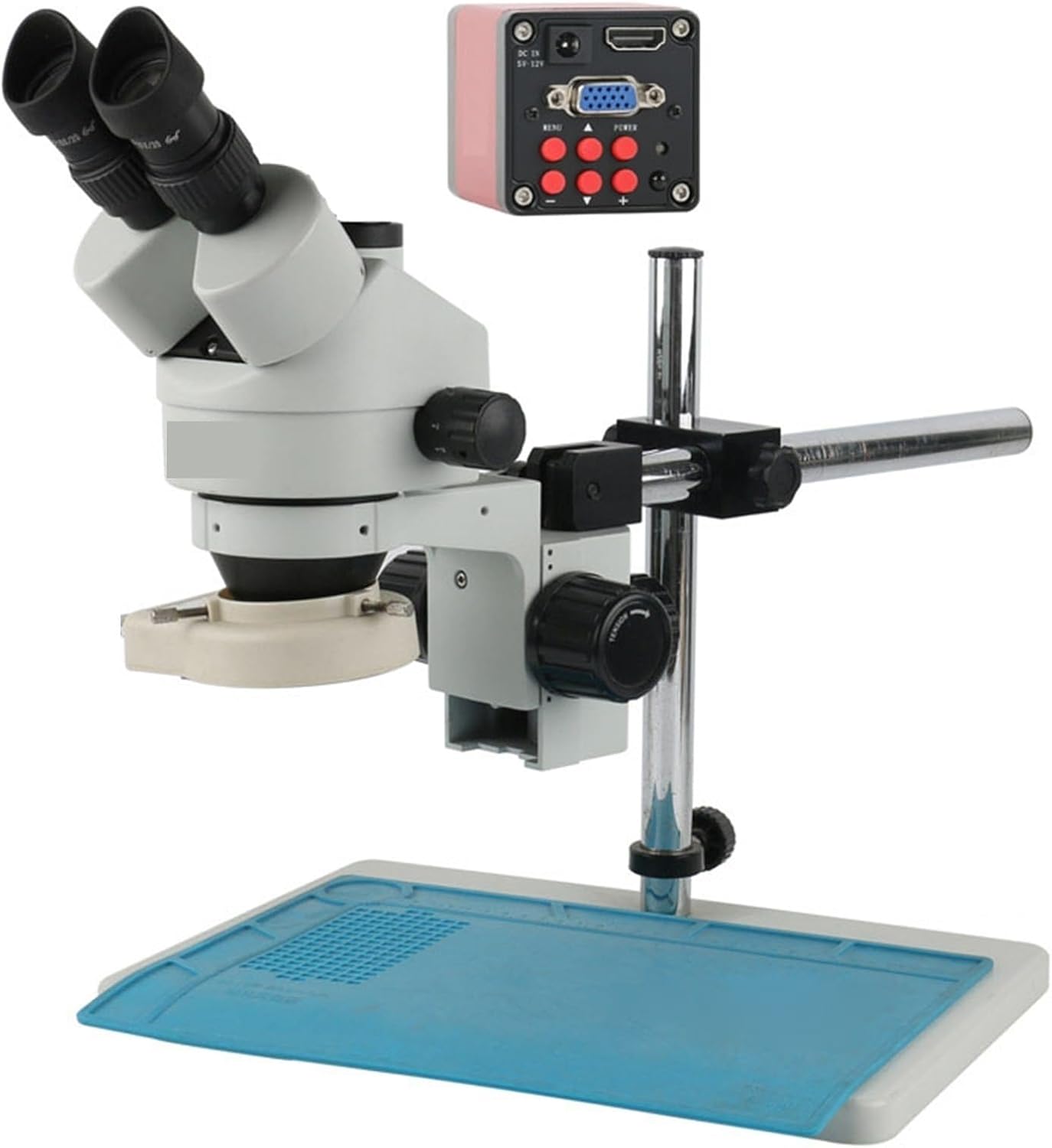 3.5X-90X 連続ズームサイマル焦点ステレオ三眼顕微鏡 13MP HDMI VGA 産業用